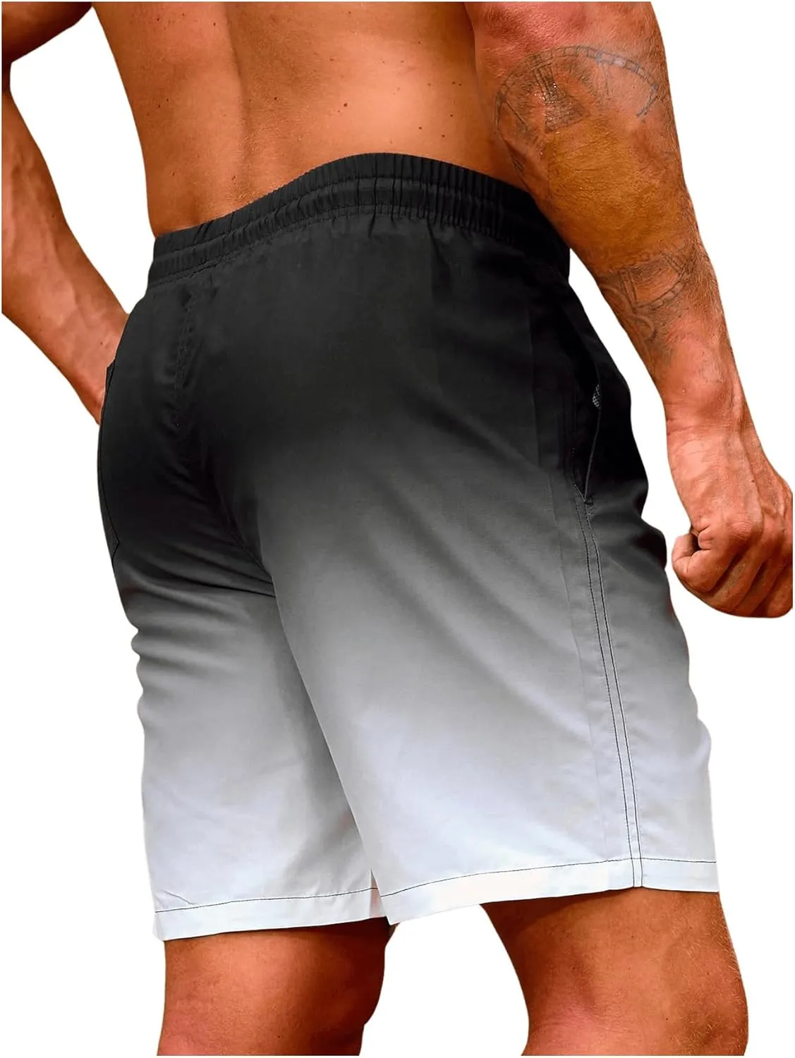 Floerns Men's Beach Swim Trunks with Compression Liner 7 Inch Quick Dry Swim Board Shorts Swimwear Bathing Suits Swimsuit