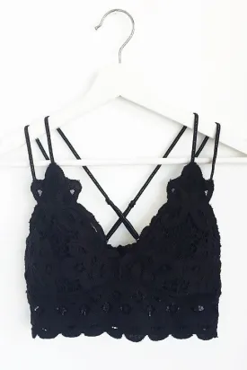 FLORAL LACE BRALETTE (BLACK)