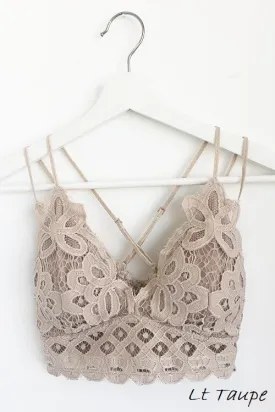 FLORAL LACE BRALETTE (LT. TAUPE)