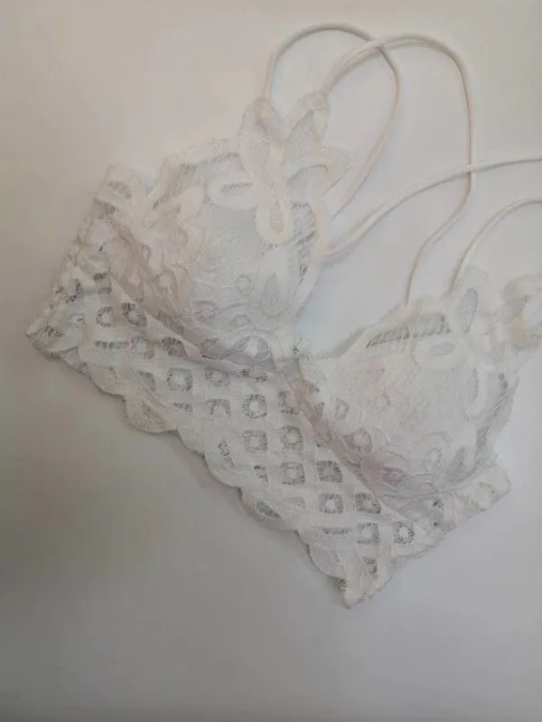 FLORAL LACE BRALETTE (WHITE)