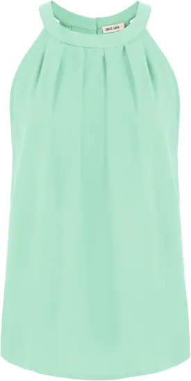 GRACE KARIN Sequin Halter Tops for Women Sleeveless Dressy Sparkle Tank Camisole Tops Party Club Cocktail Vest Shirt