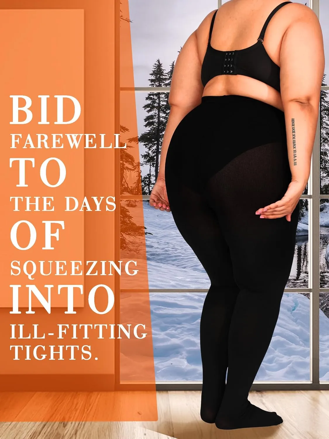 HONENNA Queen Plus Size Fleece Lined Tights, 11  Colors Thermal Warm Winter Tights for Women, Medias Termicas Mujer Invierno