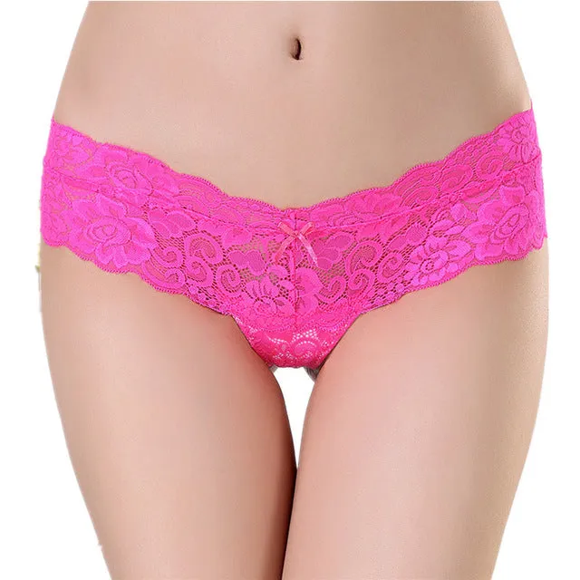 Lace Women Sexy Panties Low Waist Hollow Transparent Panties Underwear Seamless G String Thongs