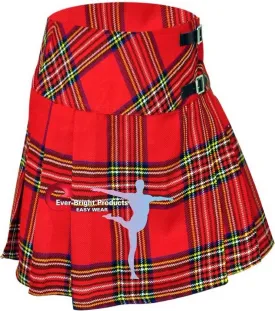 Ladies Girls Women Tartan Pleated Billie Kilt Skirt Leather Buckled Straps''26 to 50''