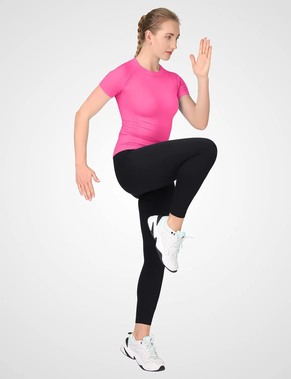MathCat Workout Shirts for Women Short Sleeve, Workout Tops for Women, Quick Dry Gym Athletic TopsSeamless Yoga Shirts