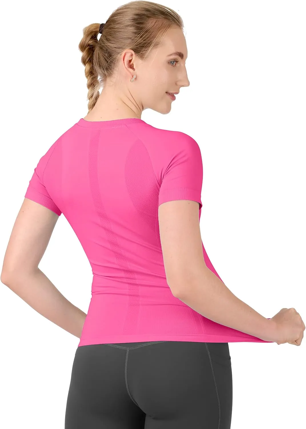 MathCat Workout Shirts for Women Short Sleeve, Workout Tops for Women, Quick Dry Gym Athletic TopsSeamless Yoga Shirts