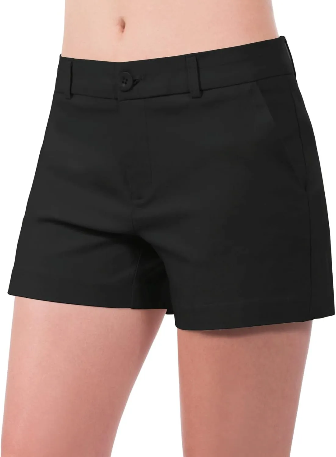 MixMatchy Women's Casual Body Enhancing Comfort Cuffed Shorts with Pockets