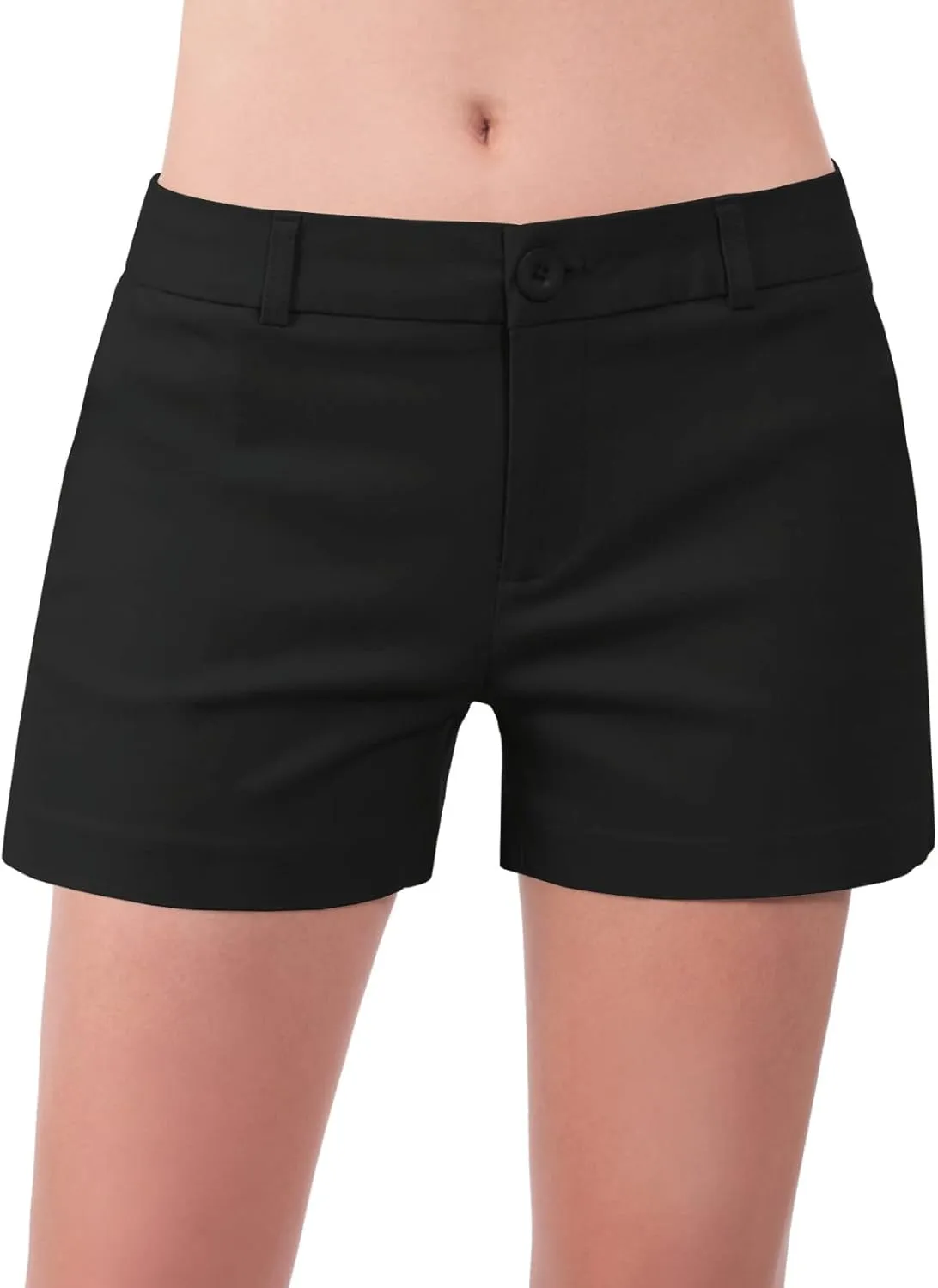 MixMatchy Women's Casual Body Enhancing Comfort Cuffed Shorts with Pockets
