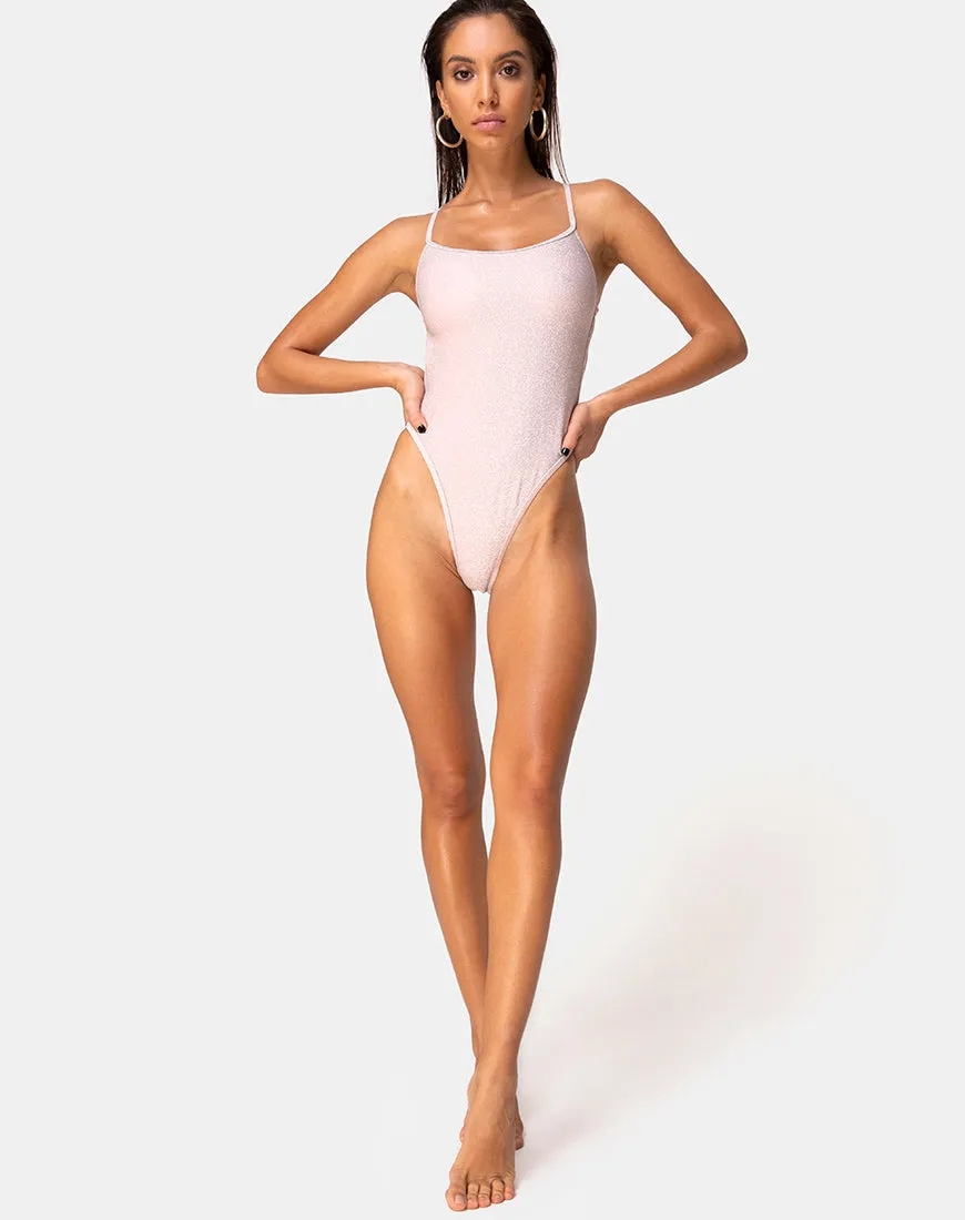 Nicole Swimsuit in Glitter Pink