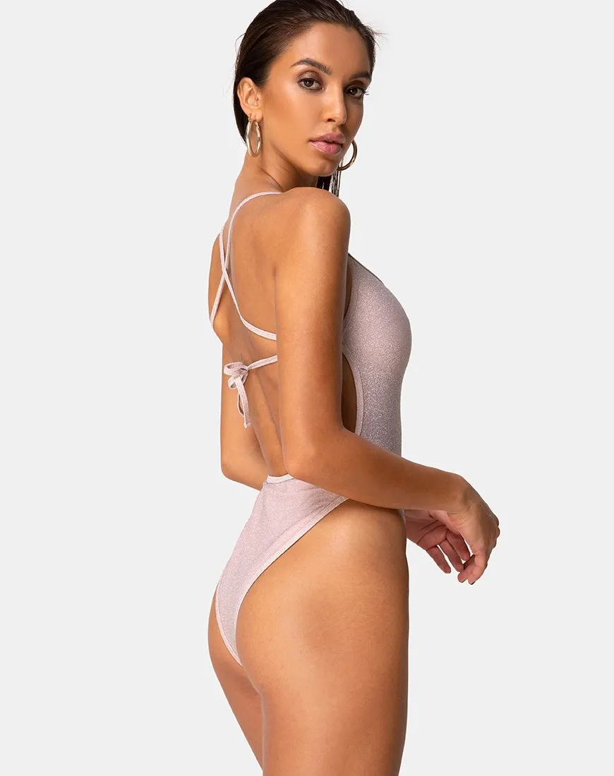 Nicole Swimsuit in Glitter Pink