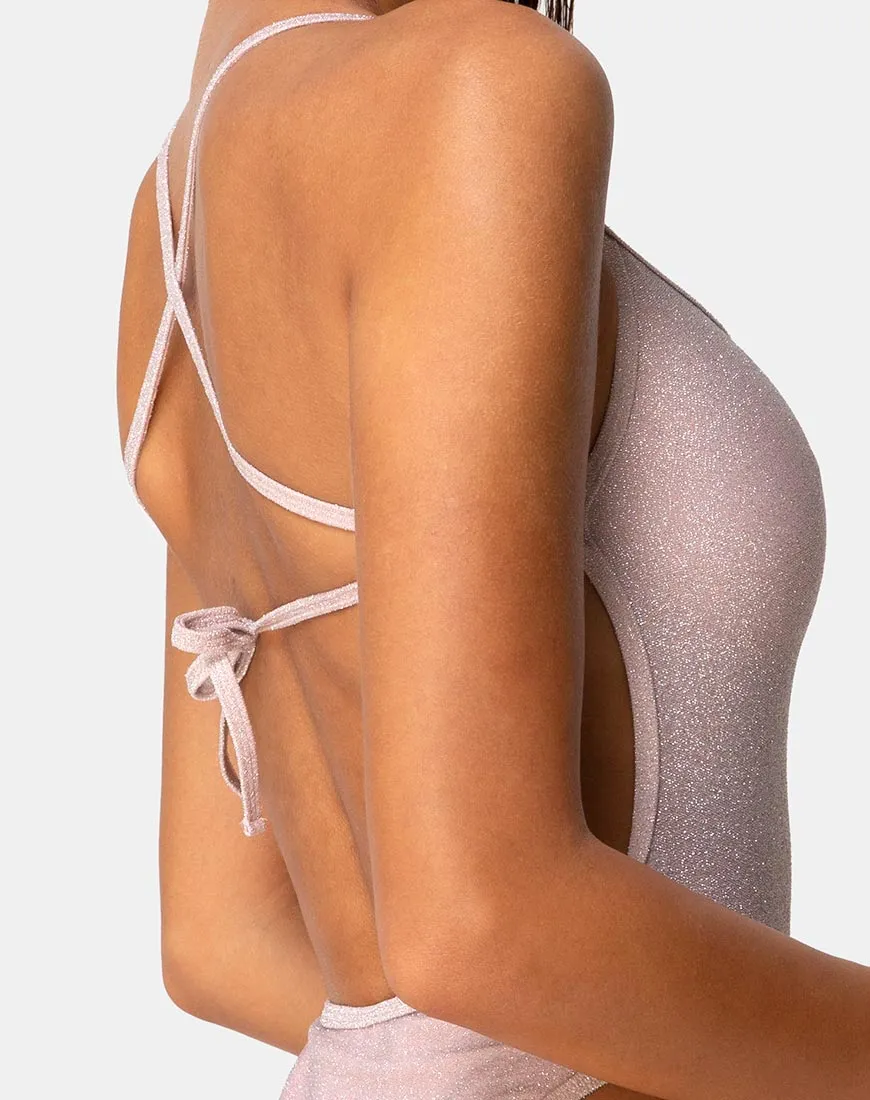 Nicole Swimsuit in Glitter Pink