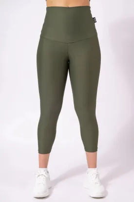 Performance Extra High Waisted Capri Leggings - Dark Khaki