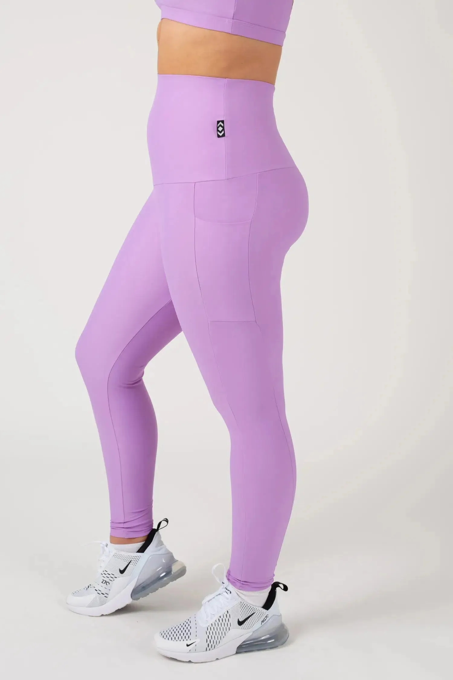 Performance Panel Pocket Extra High Waisted Leggings - Lilac