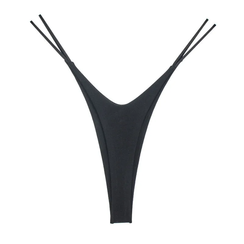 Seamless Low Rise G-String Bikini Weaved with Thin Ropes