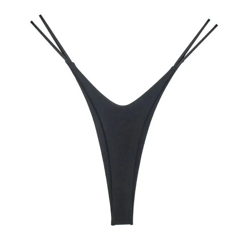 Seamless Low Rise G-String Bikini Weaved with Thin Ropes