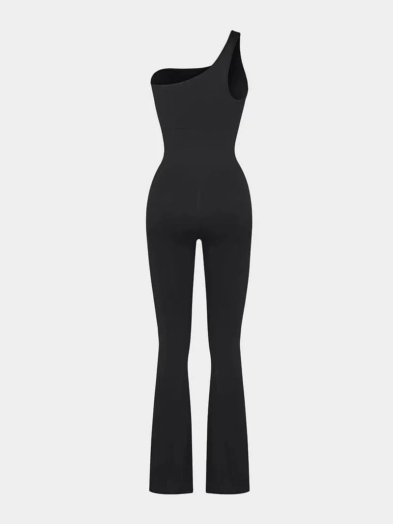 Seamless One Shoulder Flared Shaper Jumpsuit