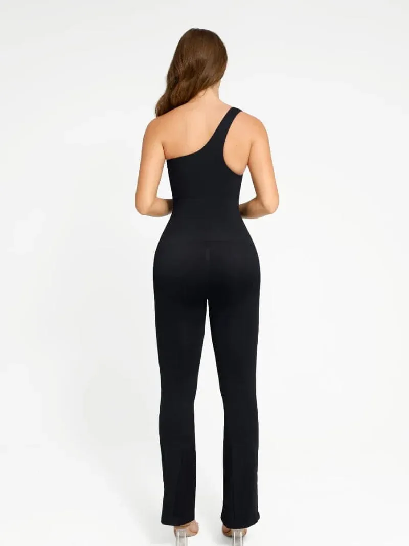 Seamless One Shoulder Flared Shaper Jumpsuit