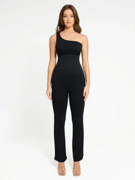 Seamless One Shoulder Flared Shaper Jumpsuit