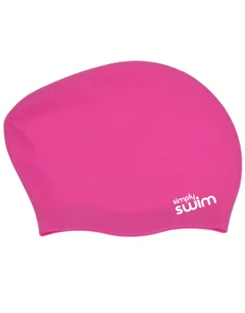 Simply Swim Adult Long Hair Silicone Swim Cap - Solid Colours