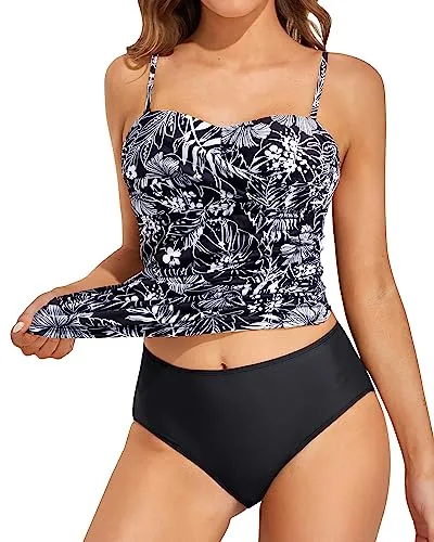 Strapless Tankini Two Piece Bandeau Swimsuits