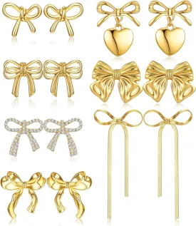 THUNARAZ Bow Clip on Earrings for Women Girls 14K Gold Plated Statement Earrings Clips Non Piercing Ribbon Long Dangle Drop Tassel Clip-on Earrings Sparkly Jewelry Gift Set THUNARAZ Bow Clip on Earrings for Women Girls 14K Gold Plated Statement Earrings Clips Non Piercing Ribbon Long Dangle Drop Tassel Clip-on Earrings Sparkly Jewelry Gift Set