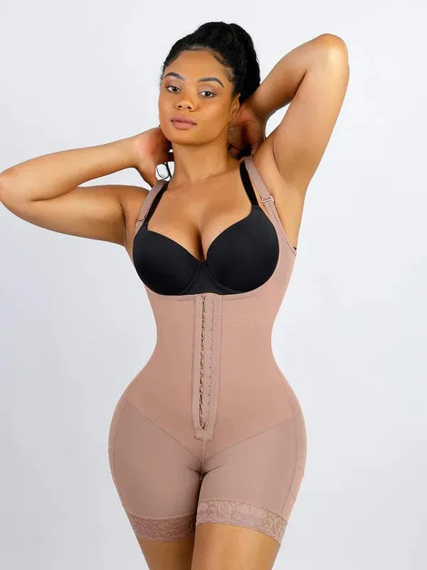 Tummy Control Lace Open Bust Shapewear Bodysuit