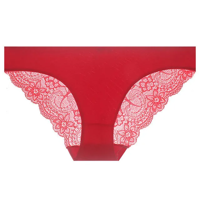 VenusFox Women's sexy seamless cotton lace panties Plus Size
