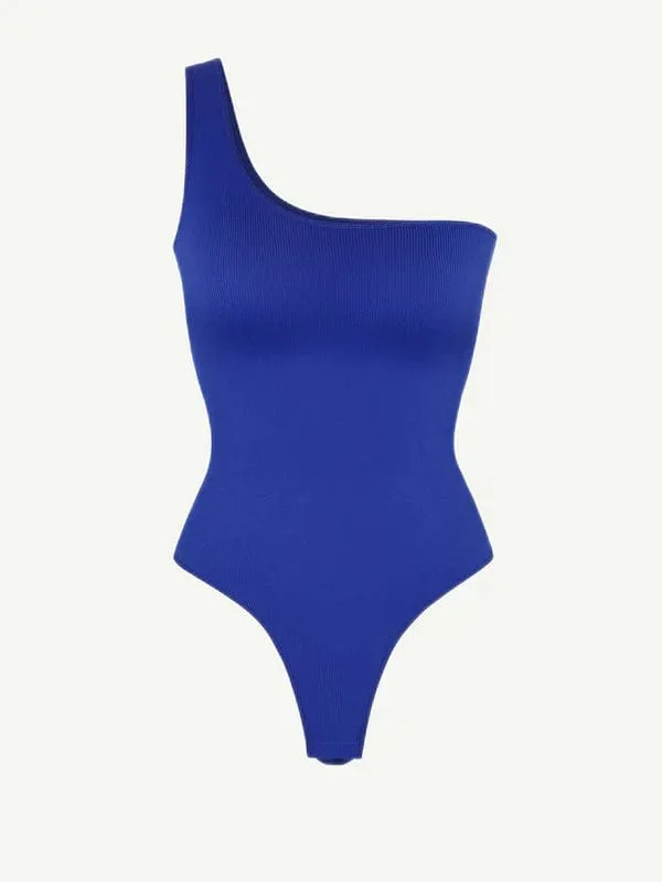 Waist Sculpting Tummy Control One Shoulder Shapewear Bodysuit
