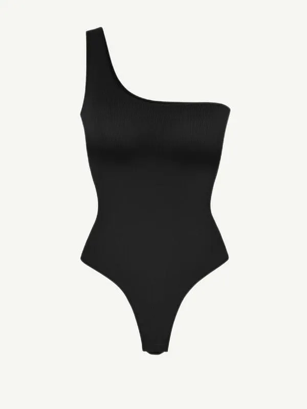 Waist Sculpting Tummy Control One Shoulder Shapewear Bodysuit