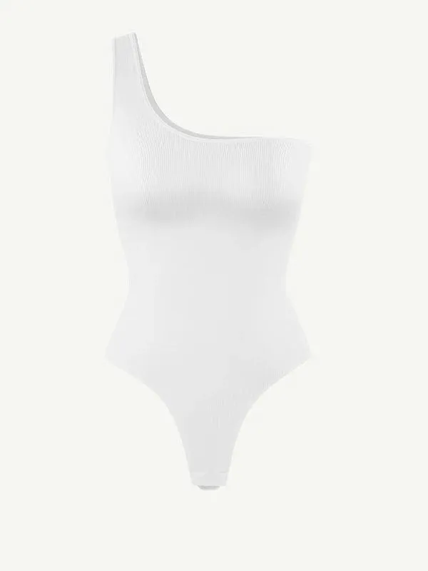 Waist Sculpting Tummy Control One Shoulder Shapewear Bodysuit
