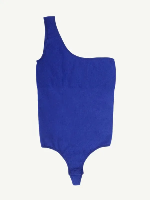 Waist Sculpting Tummy Control One Shoulder Shapewear Bodysuit
