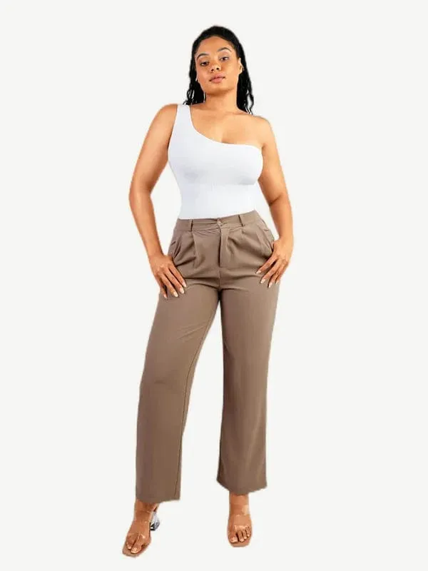 Waist Sculpting Tummy Control One Shoulder Shapewear Bodysuit