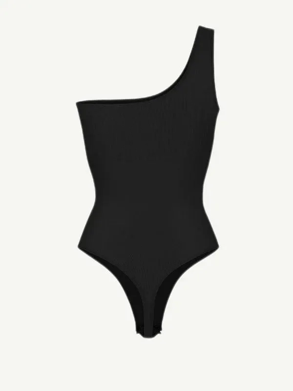 Waist Sculpting Tummy Control One Shoulder Shapewear Bodysuit