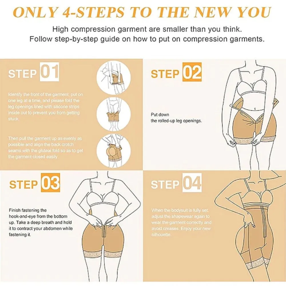 Women High Waist Body Shaper Butt Lifter Firm Control Shapewear Boyshorts