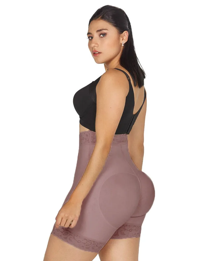Women High Waist Front Zipper Booty Shaper Colombian Shapewear Short