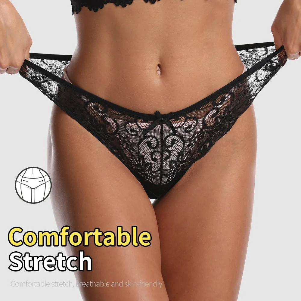 Womens Lace Panties Lingerie Thong Seamless Soft Low Waist G- String Briefs underwear