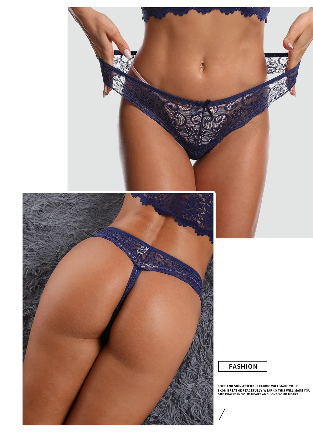 Womens Lace Panties Lingerie Thong Seamless Soft Low Waist G- String Briefs underwear