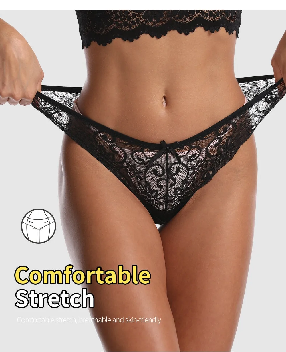 Womens Lace Panties Lingerie Thong Seamless Soft Low Waist G- String Briefs underwear