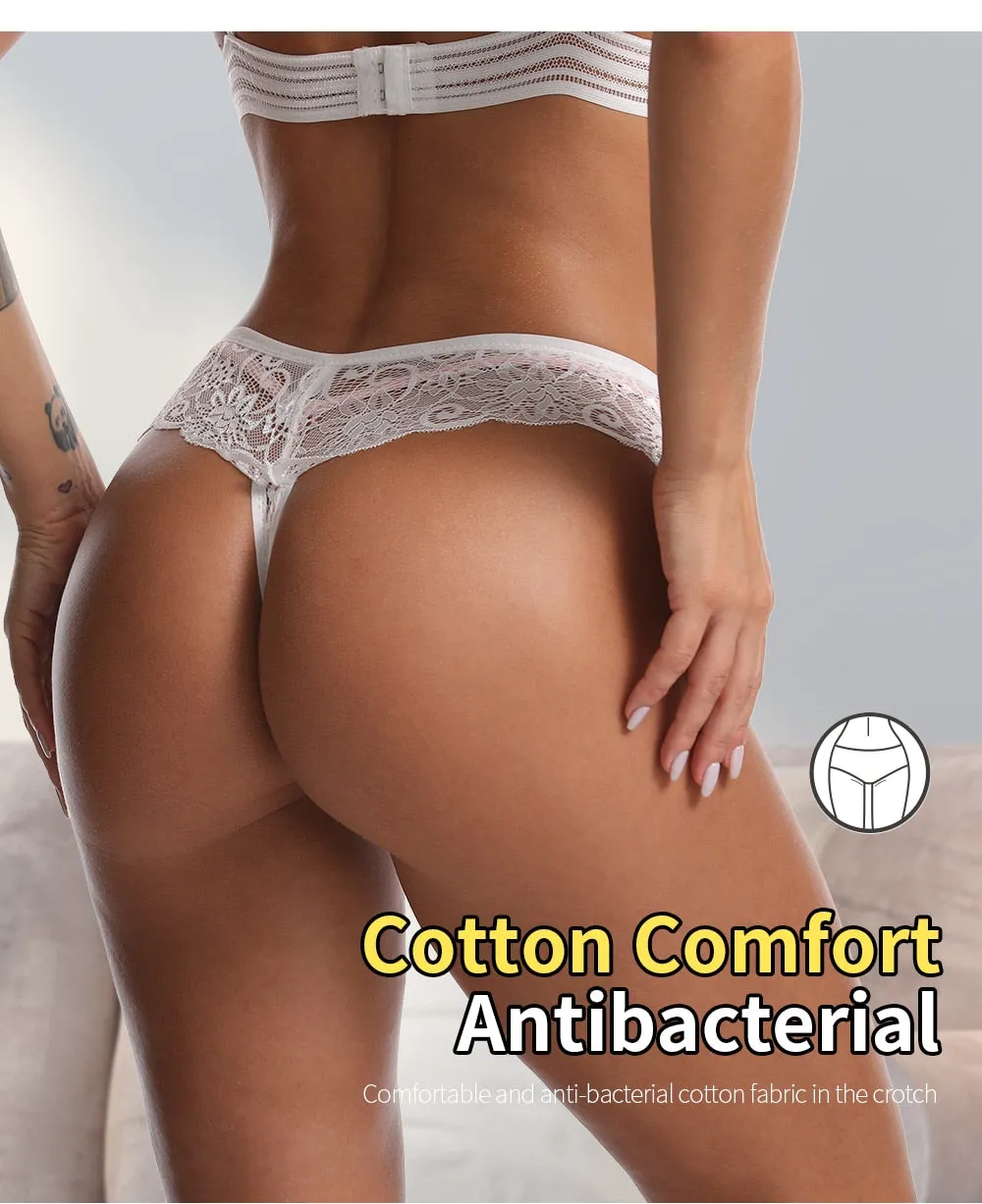 Womens Lace Panties Lingerie Thong Seamless Soft Low Waist G- String Briefs underwear