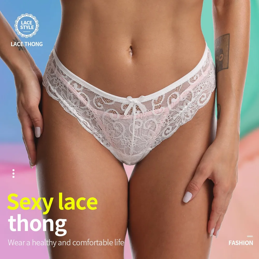 Womens Lace Panties Lingerie Thong Seamless Soft Low Waist G- String Briefs underwear