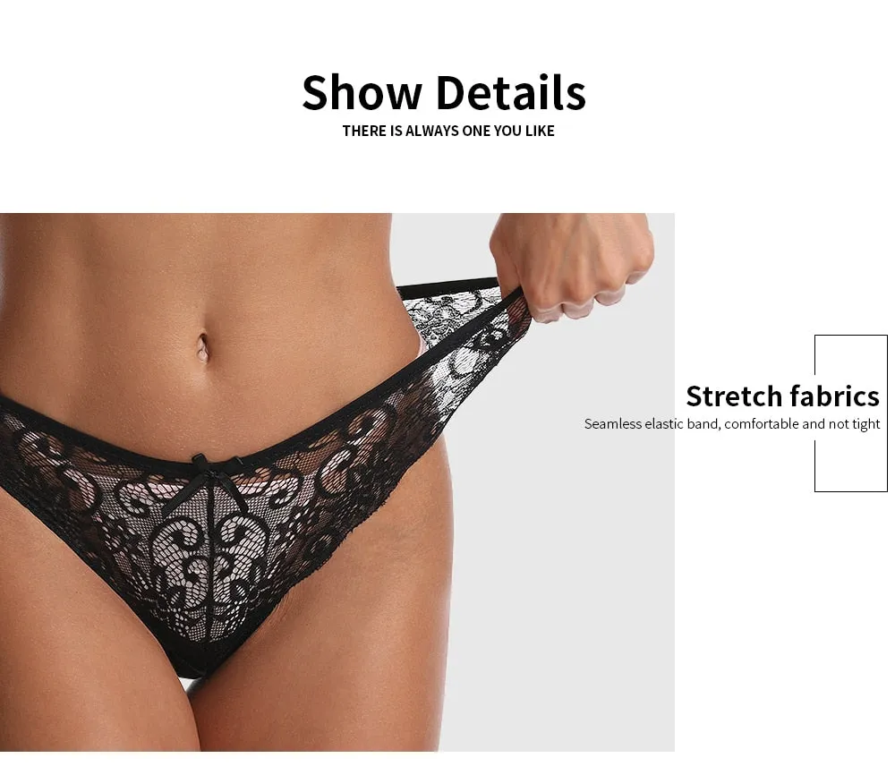 Womens Lace Panties Lingerie Thong Seamless Soft Low Waist G- String Briefs underwear