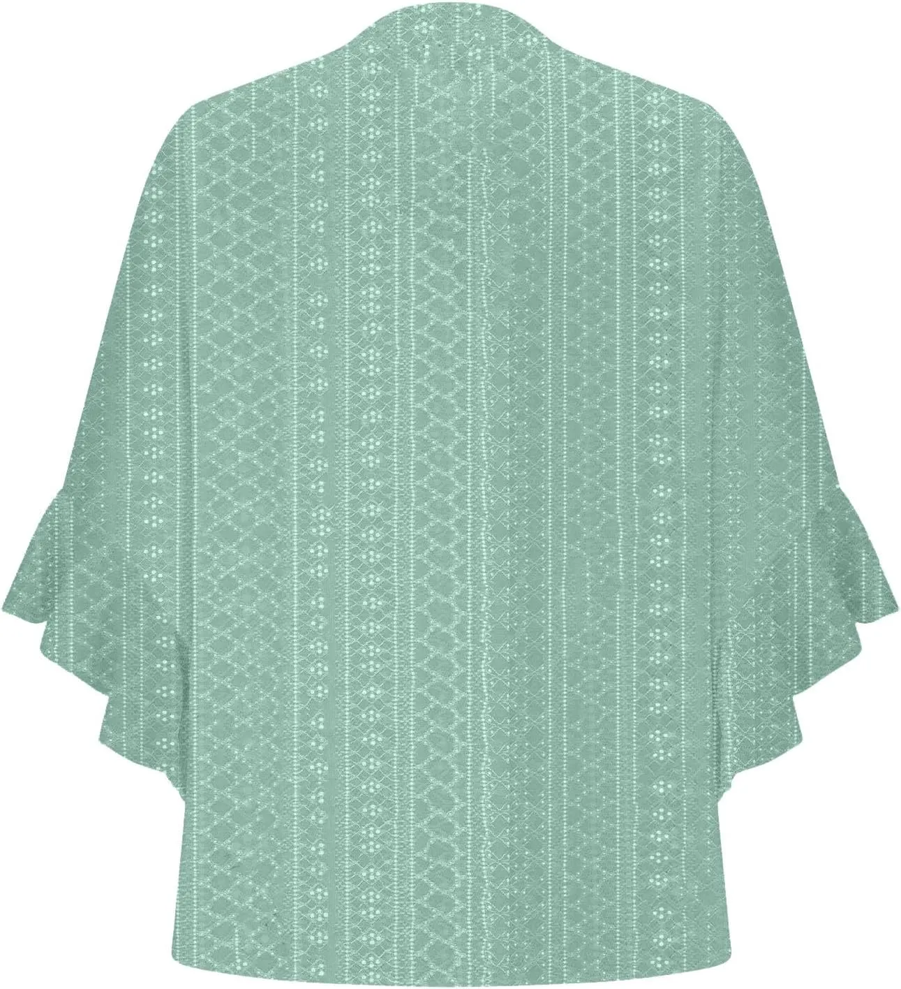 Womens Tops Elegant 3/4 Lace Sleeves V-Neck Button Up Hollow Out Tunic Top T-Shirt Solid Color Loose Tee 2025