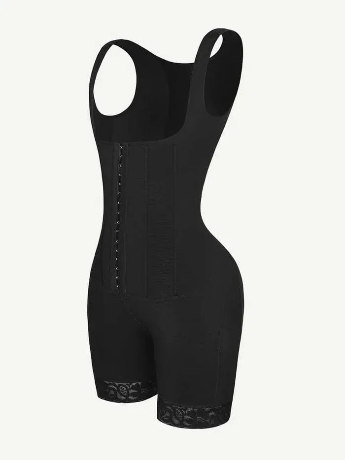 Women’s Tummy Control Open Bust Shapewear Bodysuit with Steel Boning