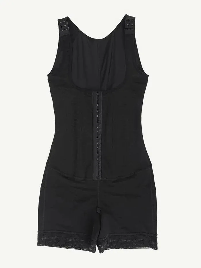 Women’s Tummy Control Open Bust Shapewear Bodysuit with Steel Boning