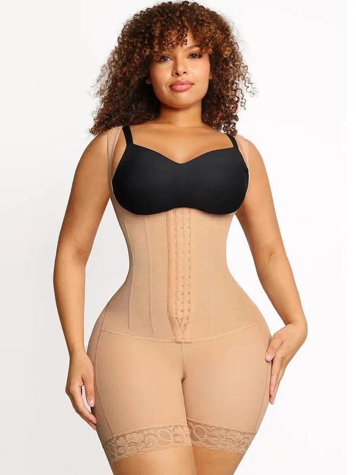 Women’s Tummy Control Open Bust Shapewear Bodysuit with Steel Boning