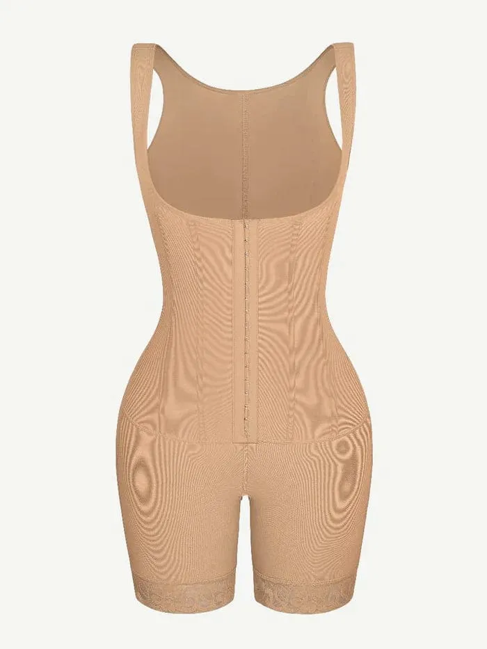 Women’s Tummy Control Open Bust Shapewear Bodysuit with Steel Boning