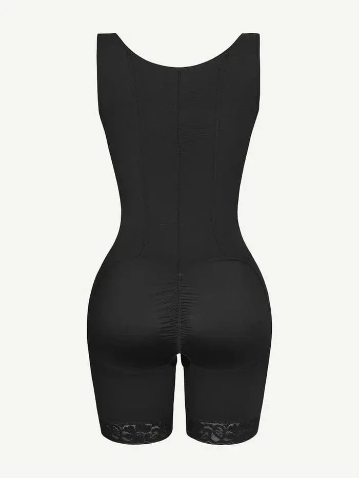 Women’s Tummy Control Open Bust Shapewear Bodysuit with Steel Boning