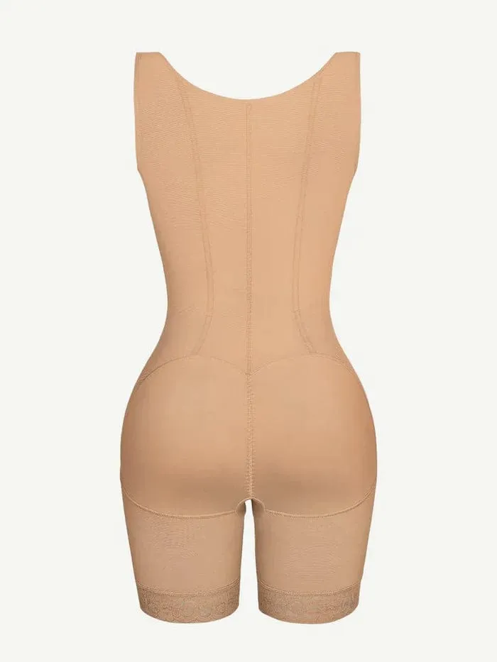 Women’s Tummy Control Open Bust Shapewear Bodysuit with Steel Boning