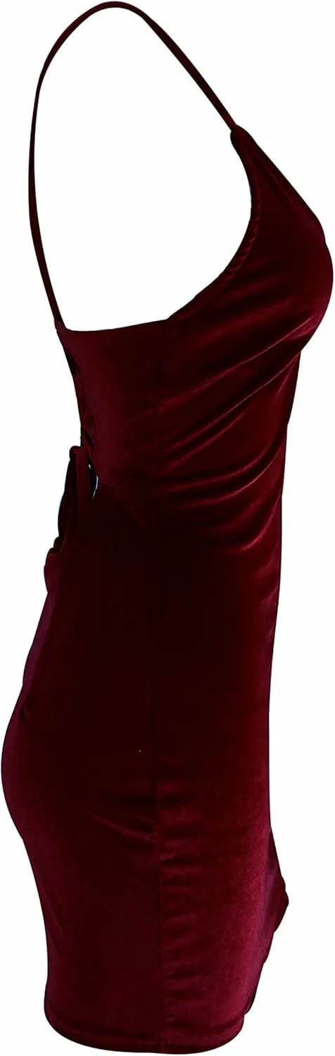 Zyyfly Doramode Women Sexy Club Dress Sleeveless Backless Velvet Mini Clothes Body Tight Dresses